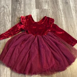 Velvet Red Kids Costume Dress